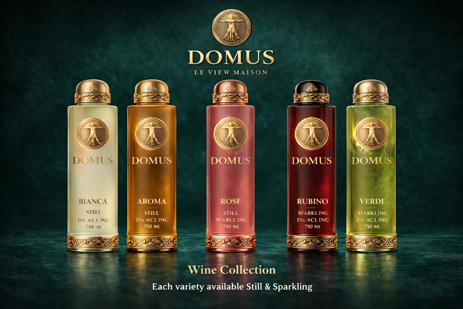Domus Wine Collection — five bottles